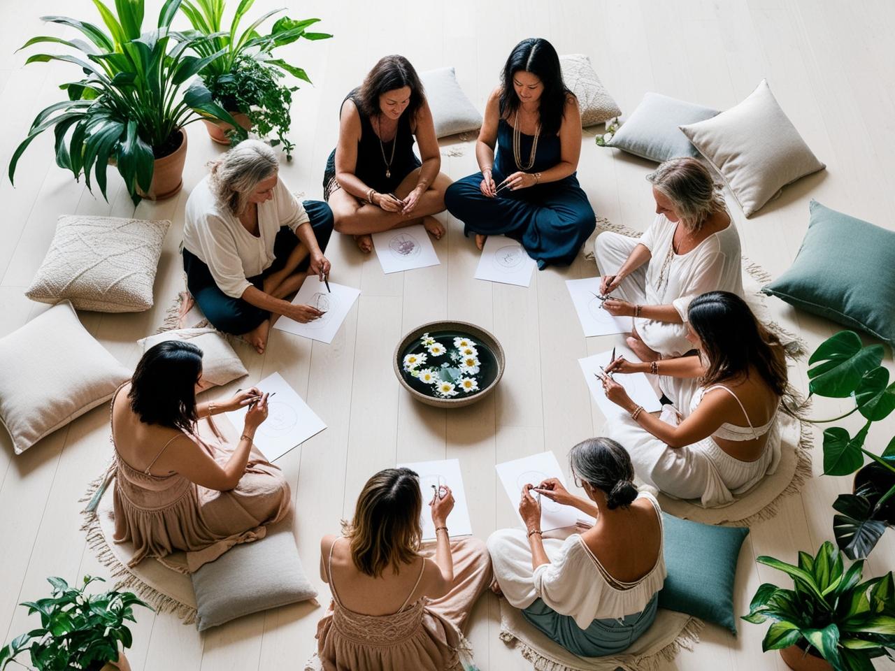 TAH students practicing group holistic healing session