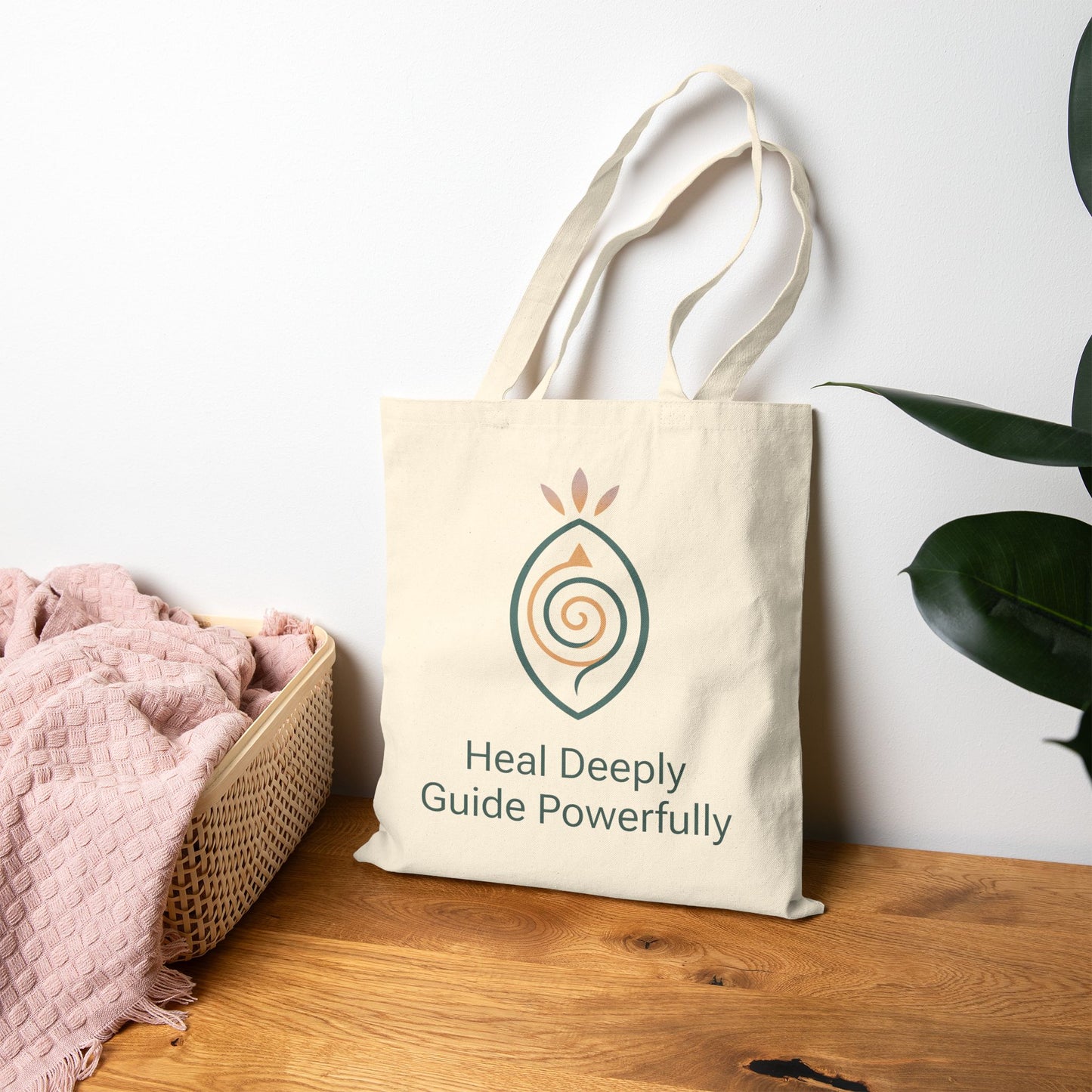 TAH  Canvas Tote Bag - Heal Deeply Guide Powerfully