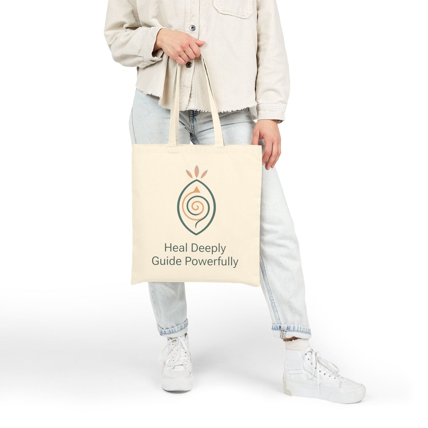 TAH  Canvas Tote Bag - Heal Deeply Guide Powerfully